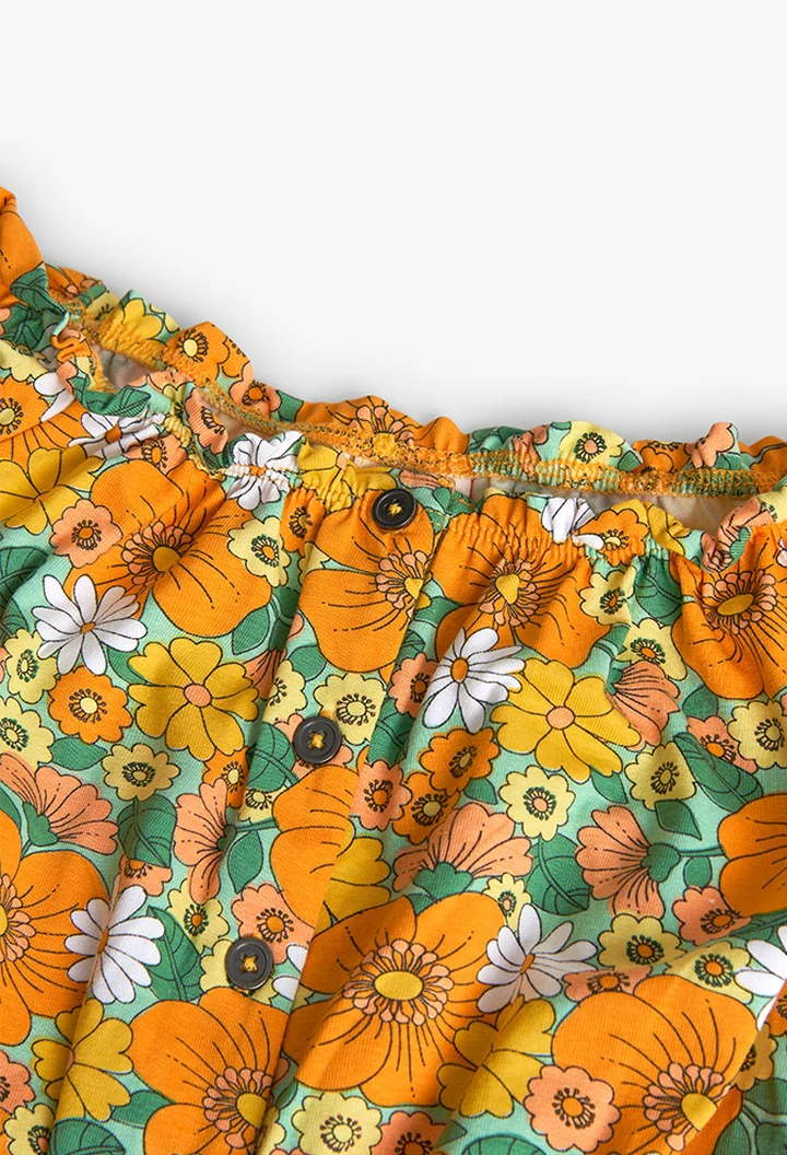 T-shirt tricoté imprimé fleurs pour fille