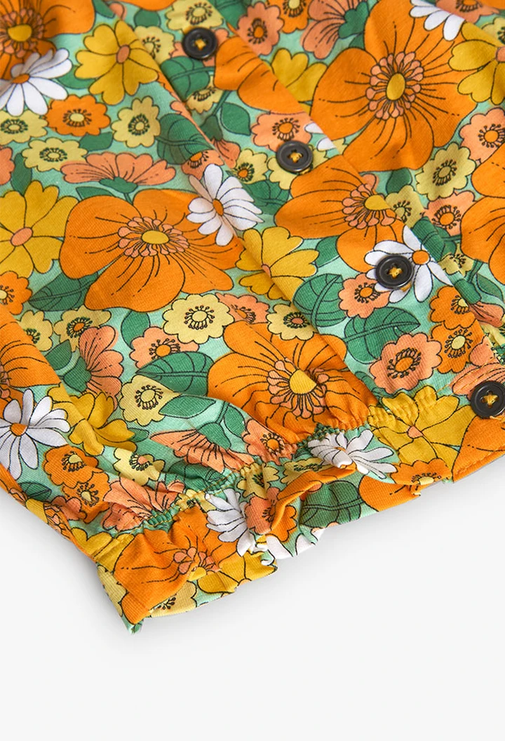 T-shirt tricoté imprimé fleurs pour fille