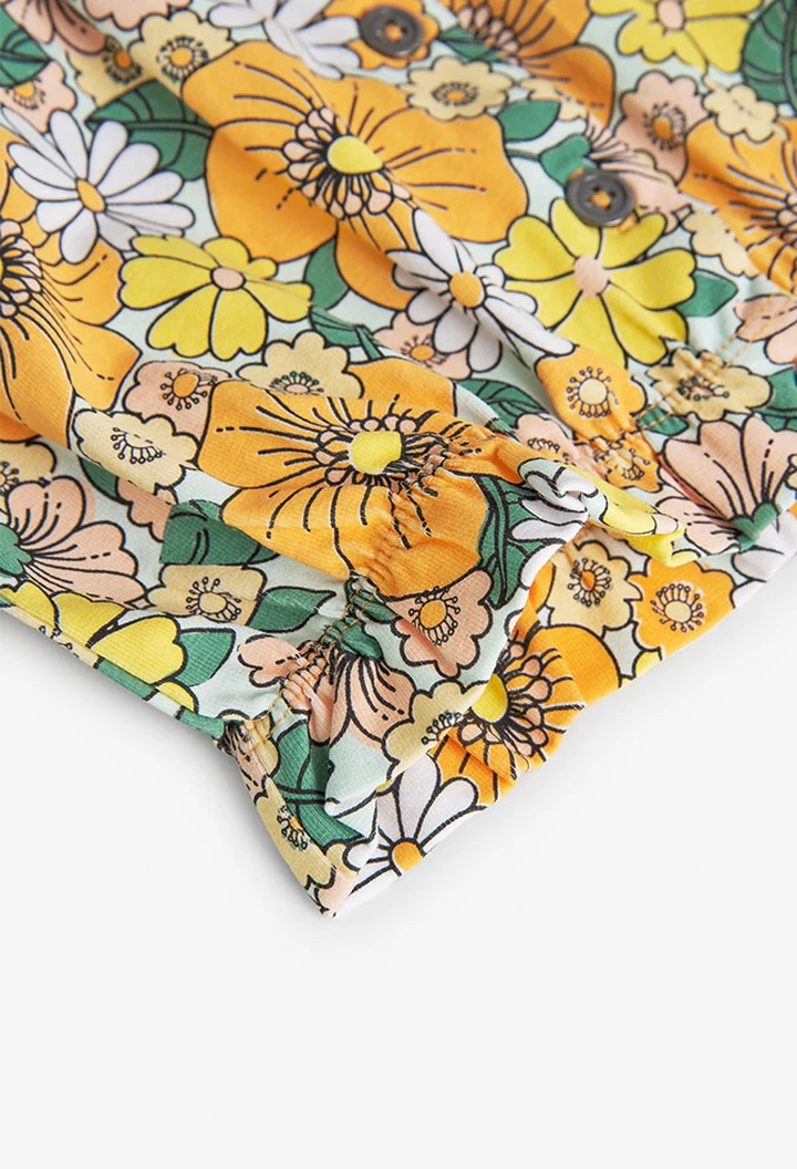 T-shirt tricoté imprimé fleurs pour fille