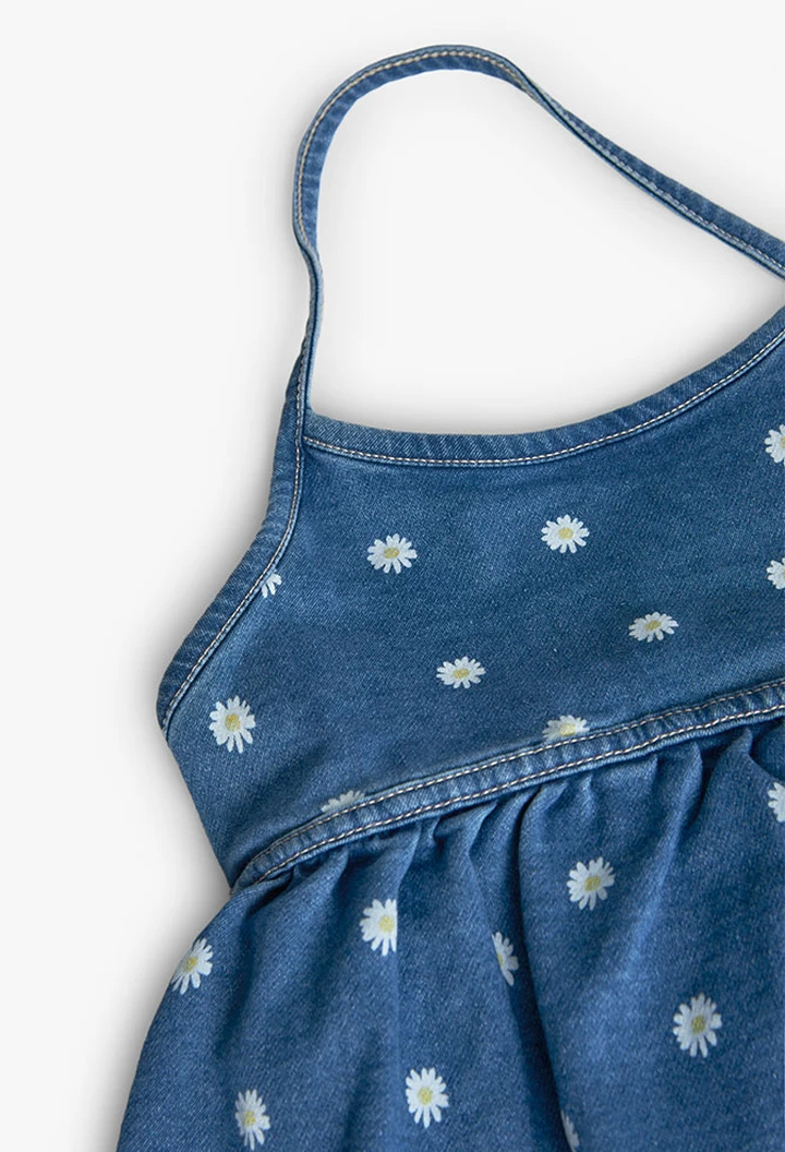 Robe tricotée en denim pour bébé fille en bleu