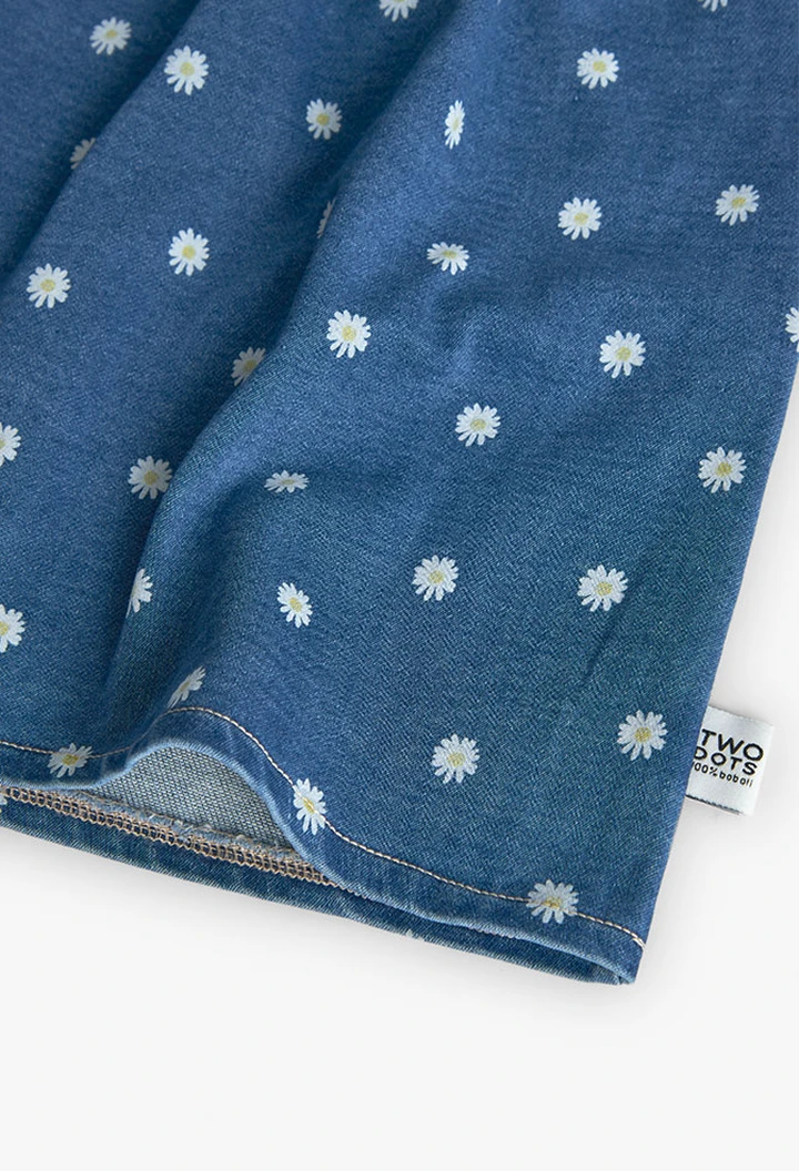 Robe tricotée en denim pour bébé fille en bleu