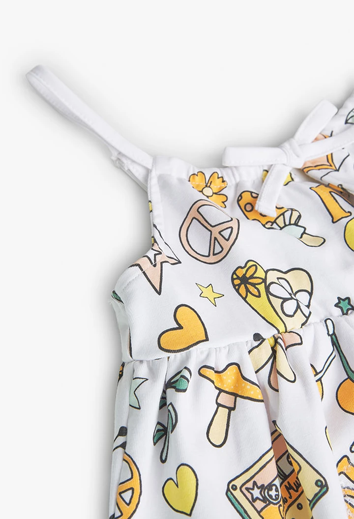 Robe tricotée élastique pour bébé fille en vert