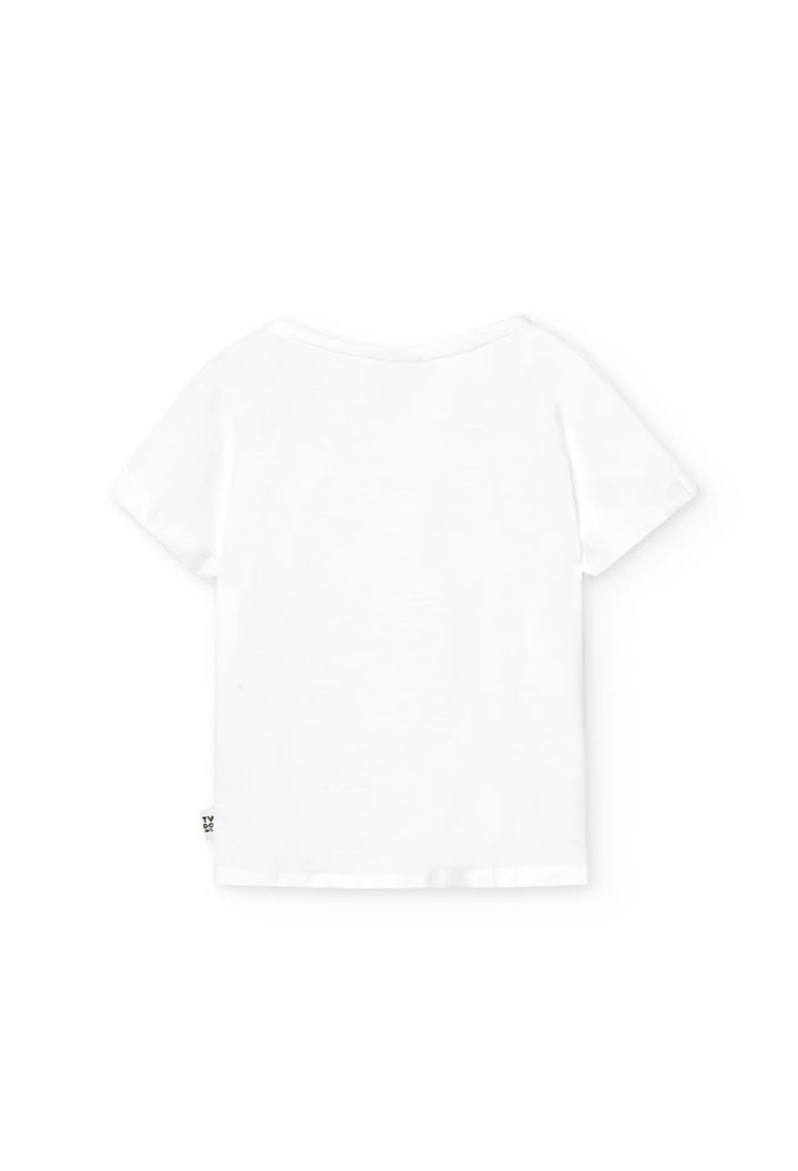 T-shirt à maille élastique blanc pour fille