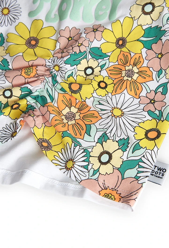 T-shirt à maille élastique blanc pour fille