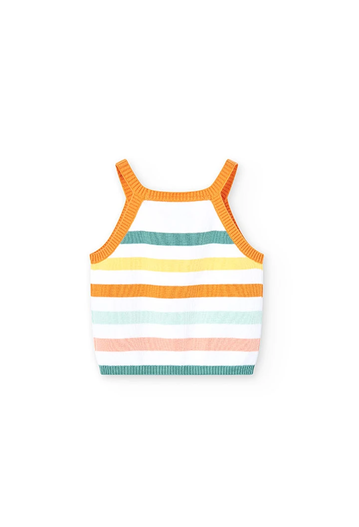 Haut tricoté pour fille en orange