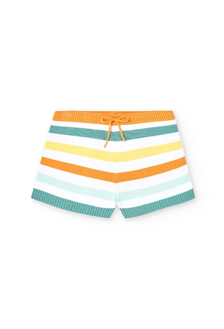 Short fille en tricot, orange