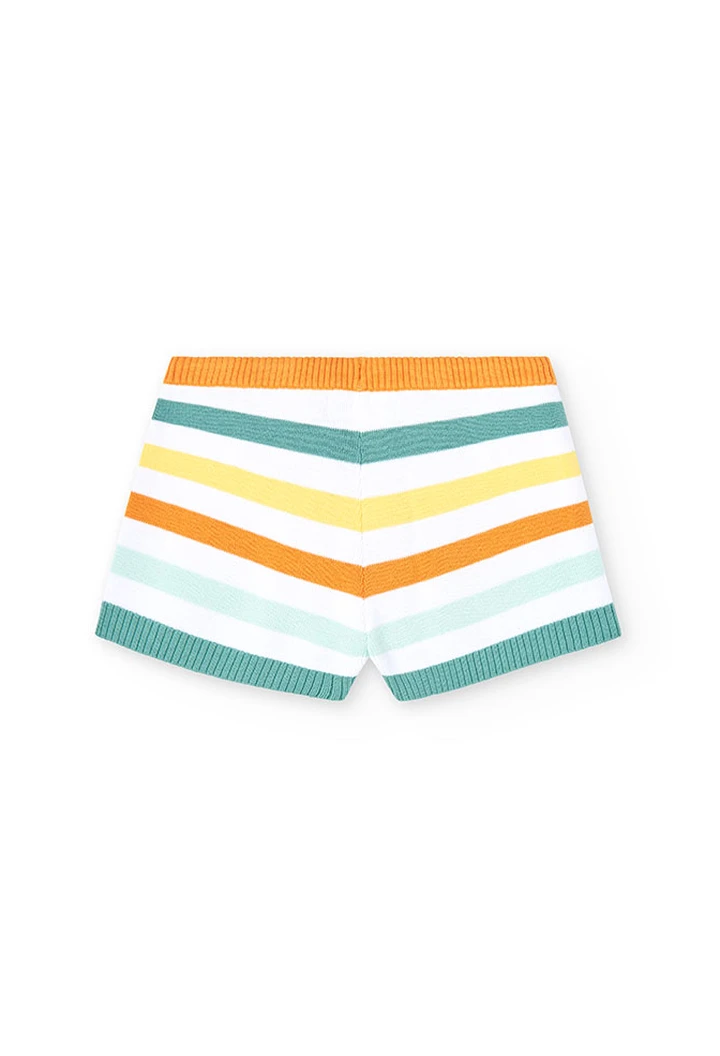 Short fille en tricot, orange