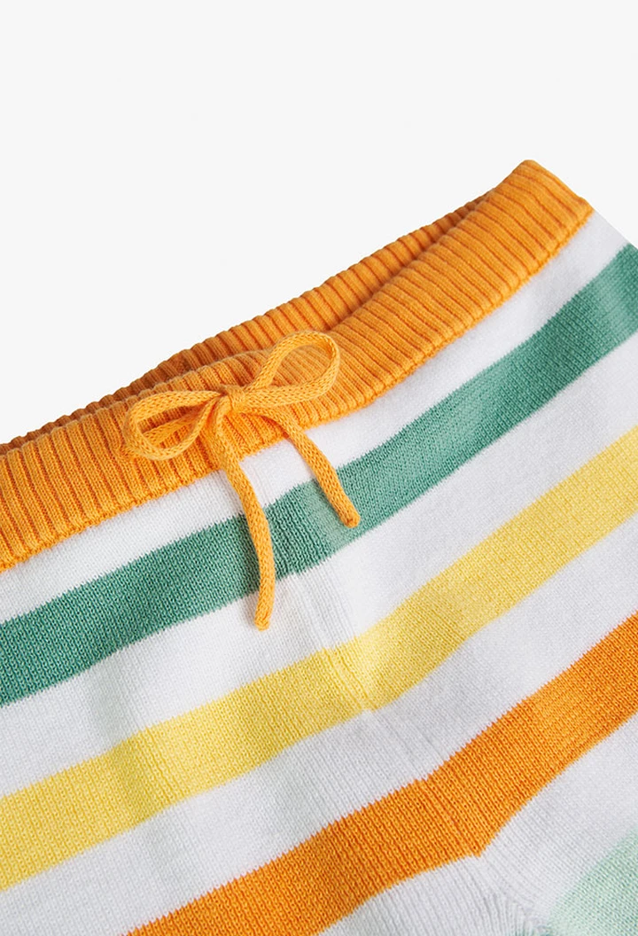 Short fille en tricot, orange