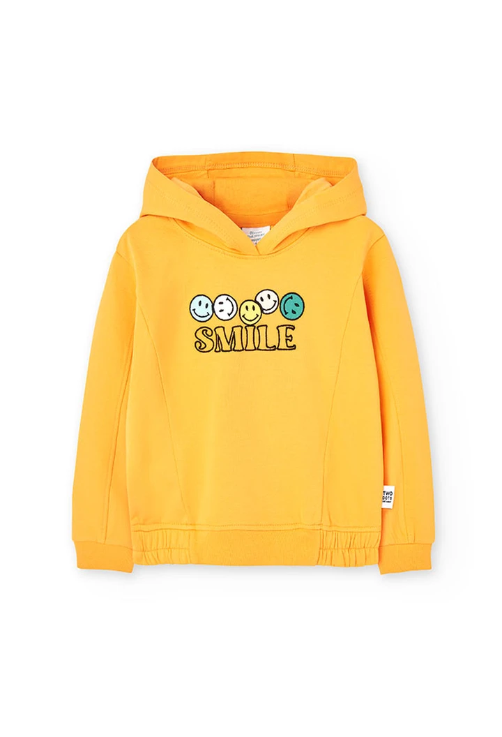 Sweat en molleton élastique pour fille, orange