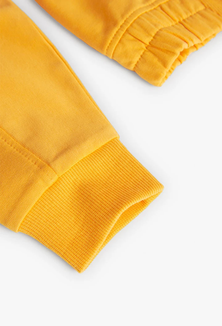 Sweat en molleton élastique pour fille, orange
