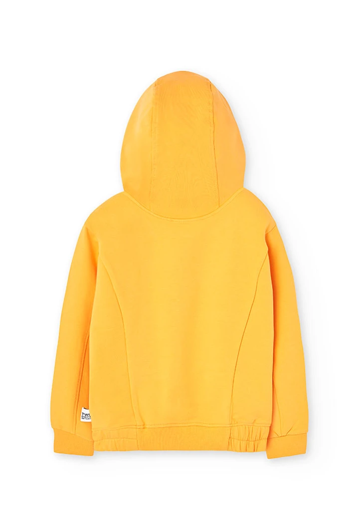 Sweat en molleton élastique pour fille, orange