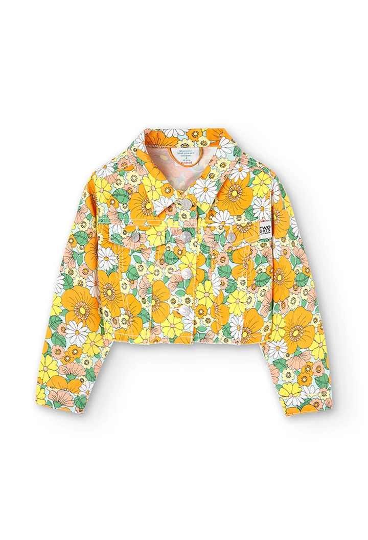 Veste en sergé élastique imprimée pour fille