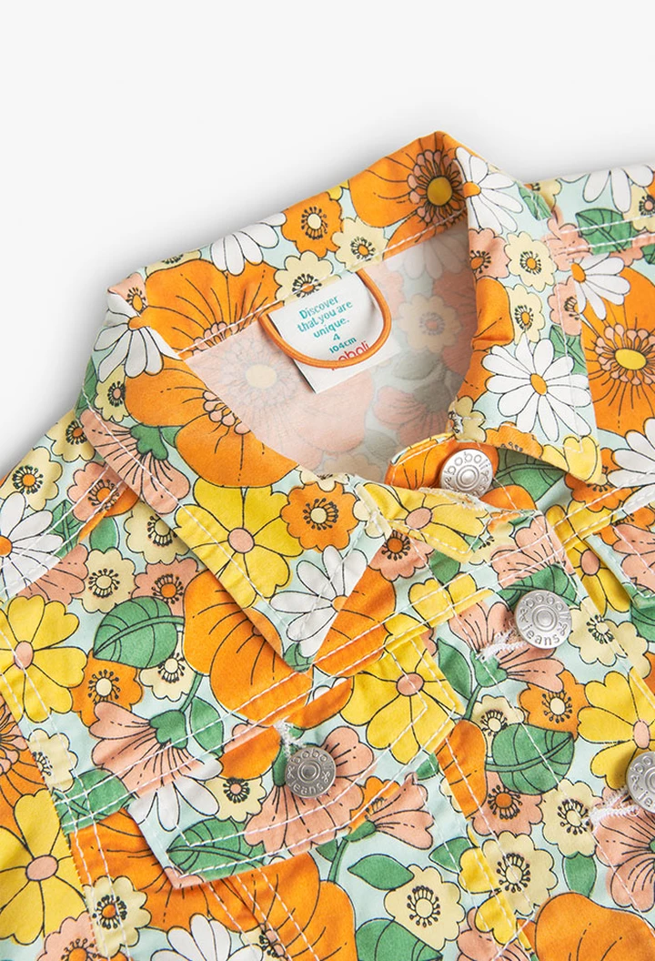 Veste en sergé élastique imprimée pour fille
