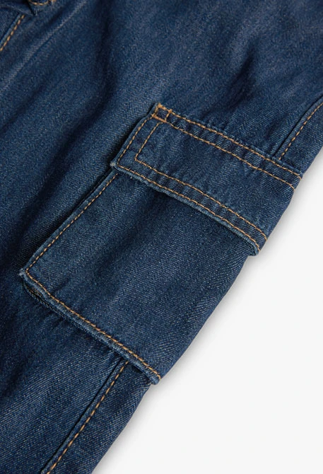 Pantaloni denim per bambina in blu