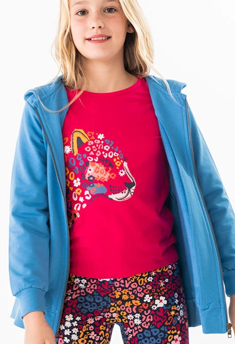 T-shirt  pour fille couleur fraise