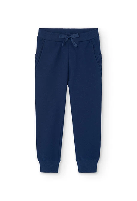 Navy blue fleece trousers for girls