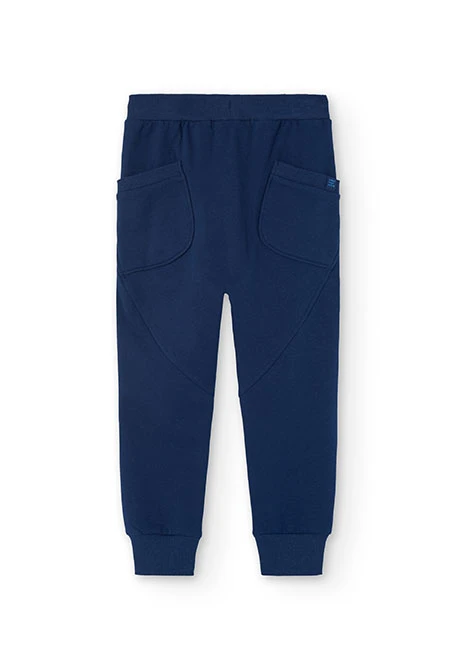 Pantalon en molleton pour fille en bleu marine