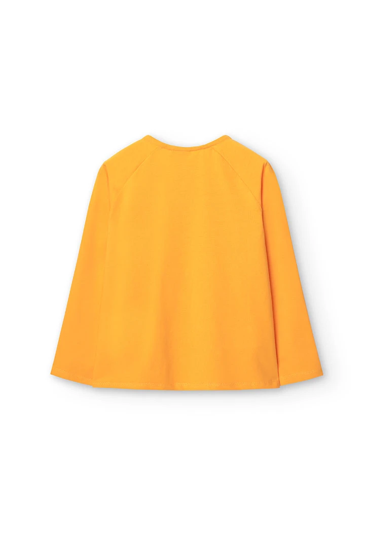 Maglietta in maglia elastica per bambina in giallo