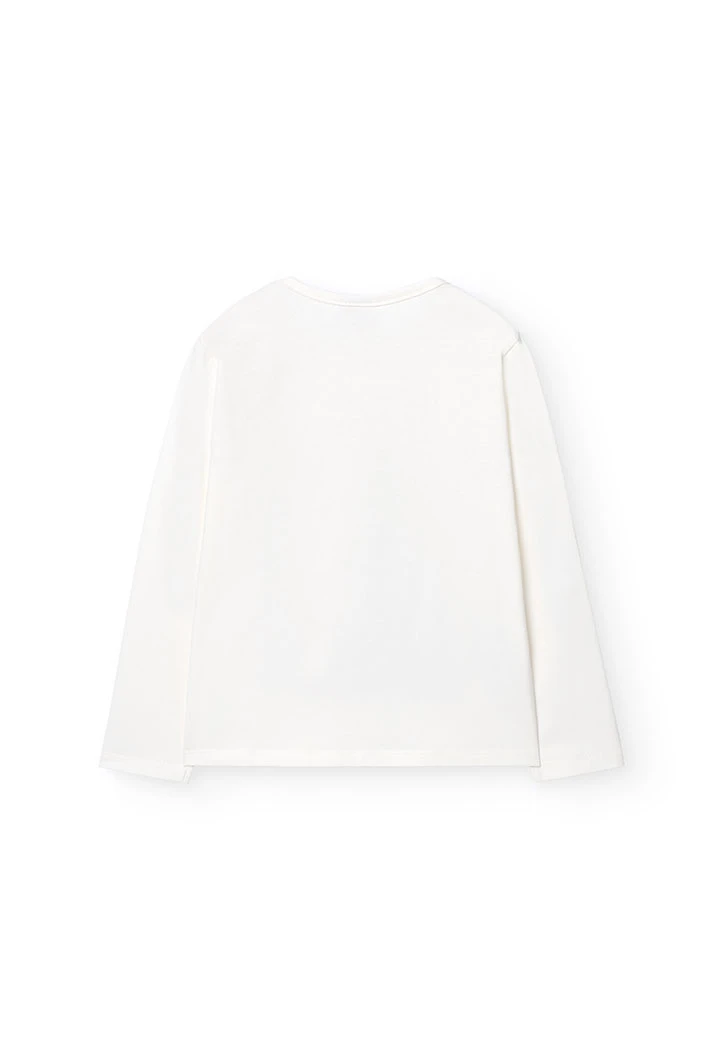 T-shirt pour fille avec imprimé en blanc