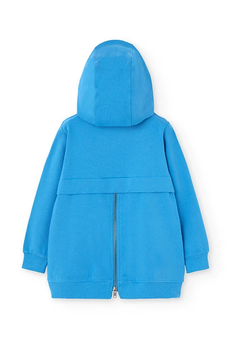 Chaqueta de felpa para niña en azul baltico