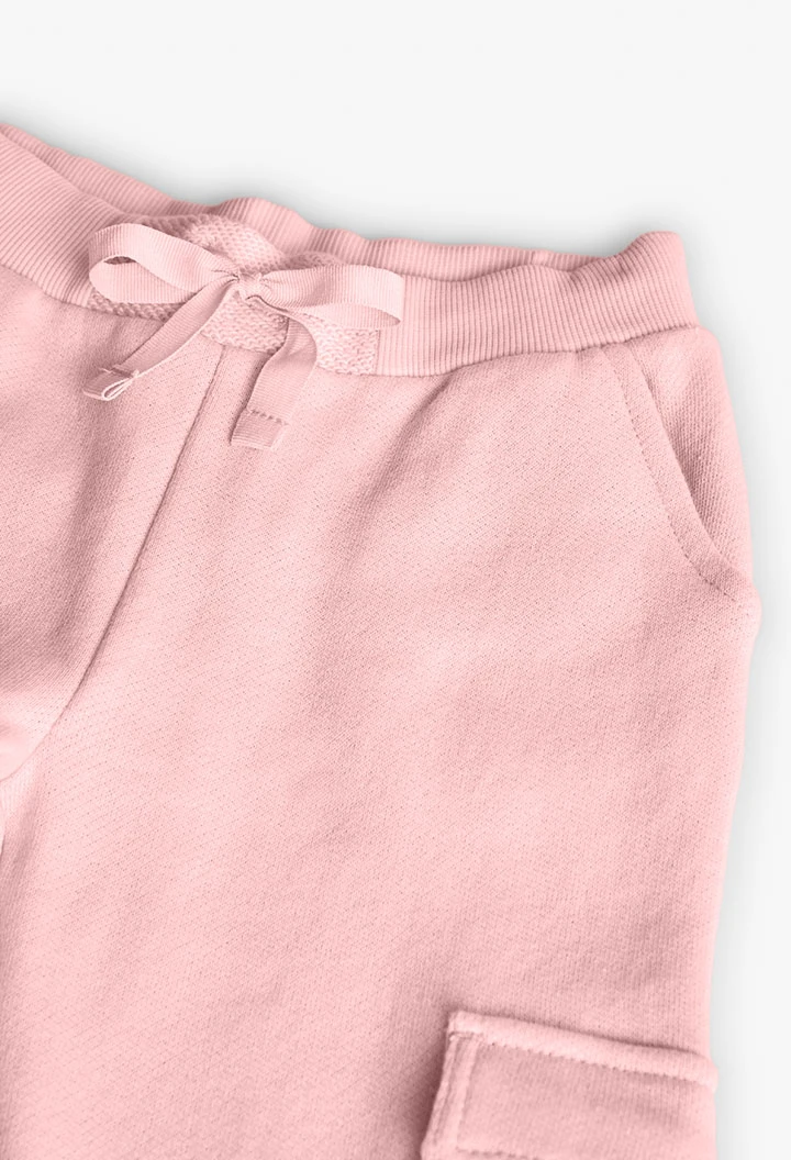 Pantaloni jogger in felpa per bambina di colore rosa