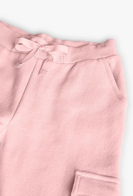 Pantalón jogger de felpa para niña en color rosa