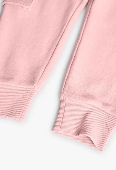 Pantalón jogger de felpa para niña en color rosa