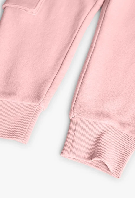 Pantalón jogger de felpa para niña en color rosa