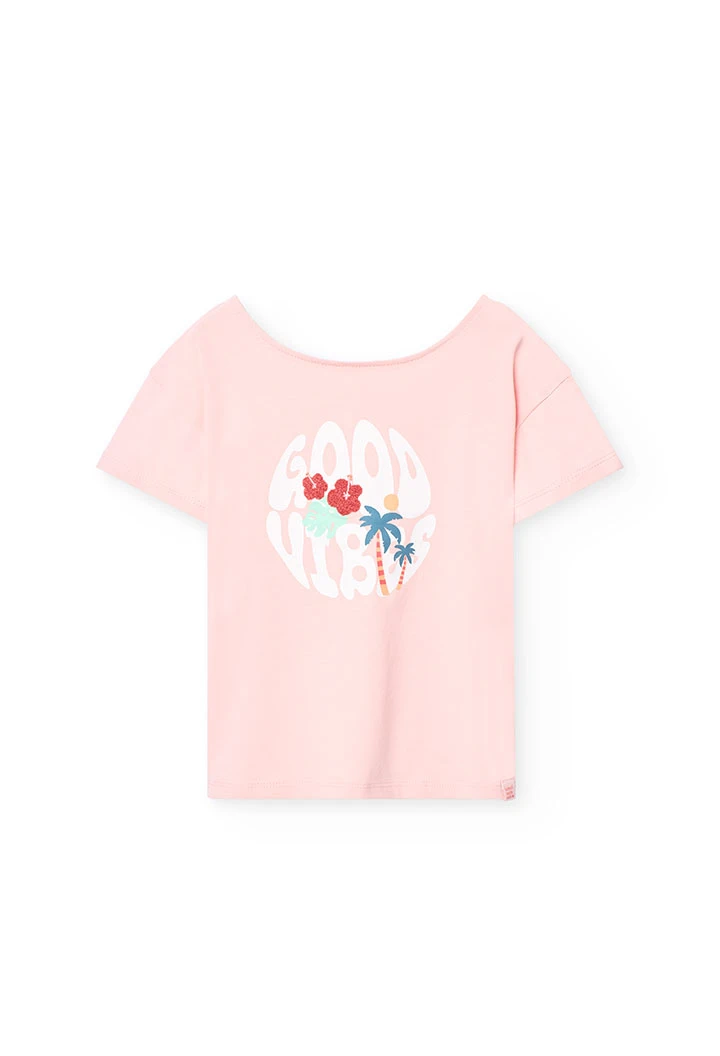 Maglietta a maglia per bambina in colore rosa