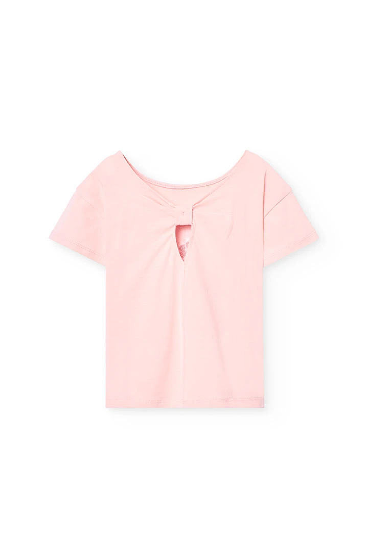 Maglietta a maglia per bambina in colore rosa