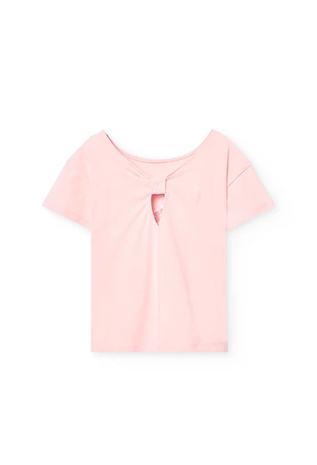 Camiseta de punto para niña en color rosa