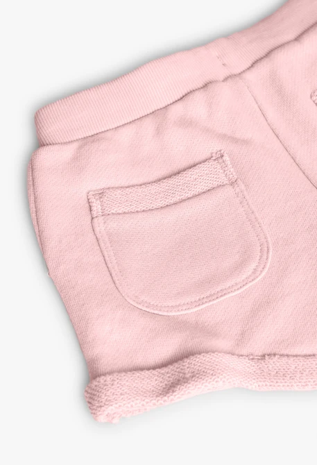 Short de felpa para niña en color rosa
