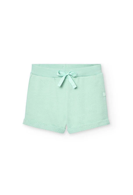 Short de felpa para niña en color verde