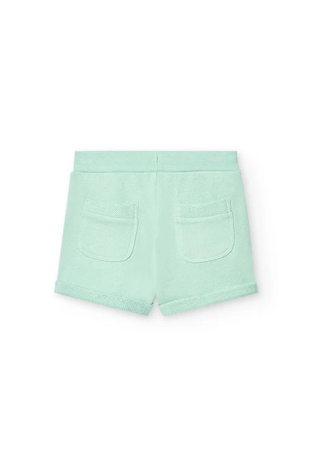 Short de felpa para niña en color verde