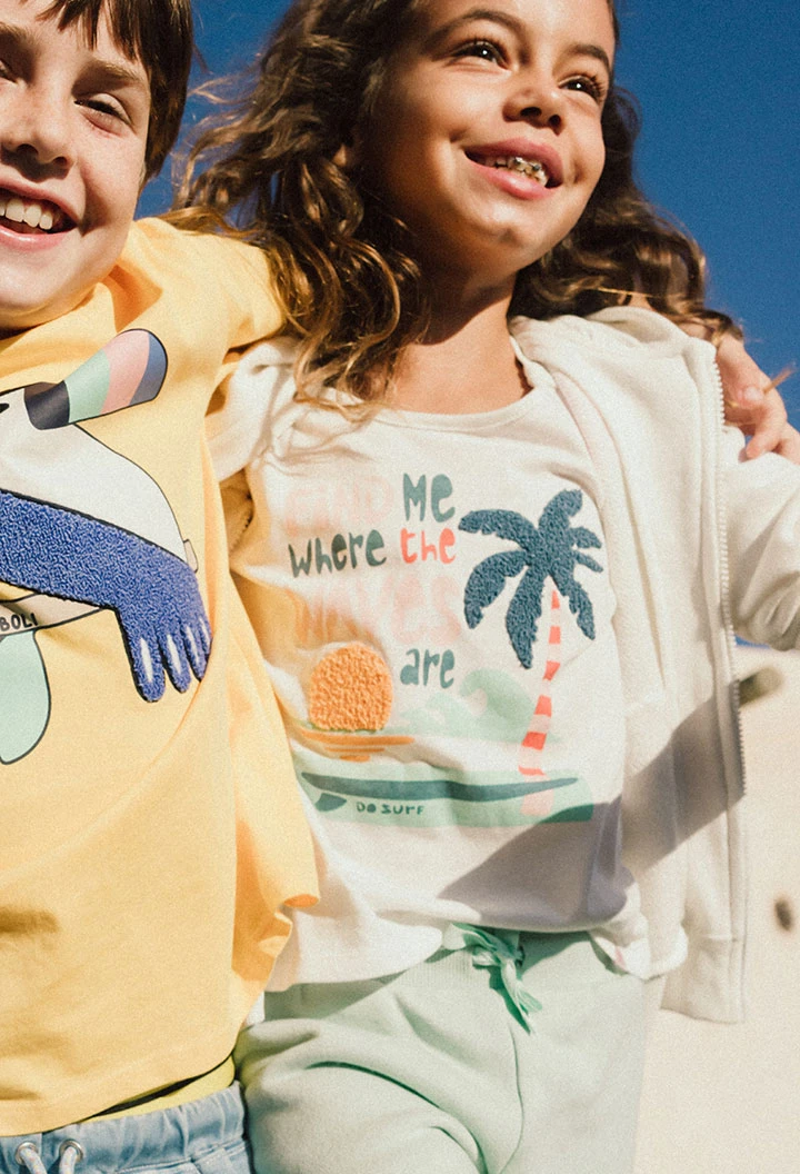 Canotta a maglia per bambina in bianco