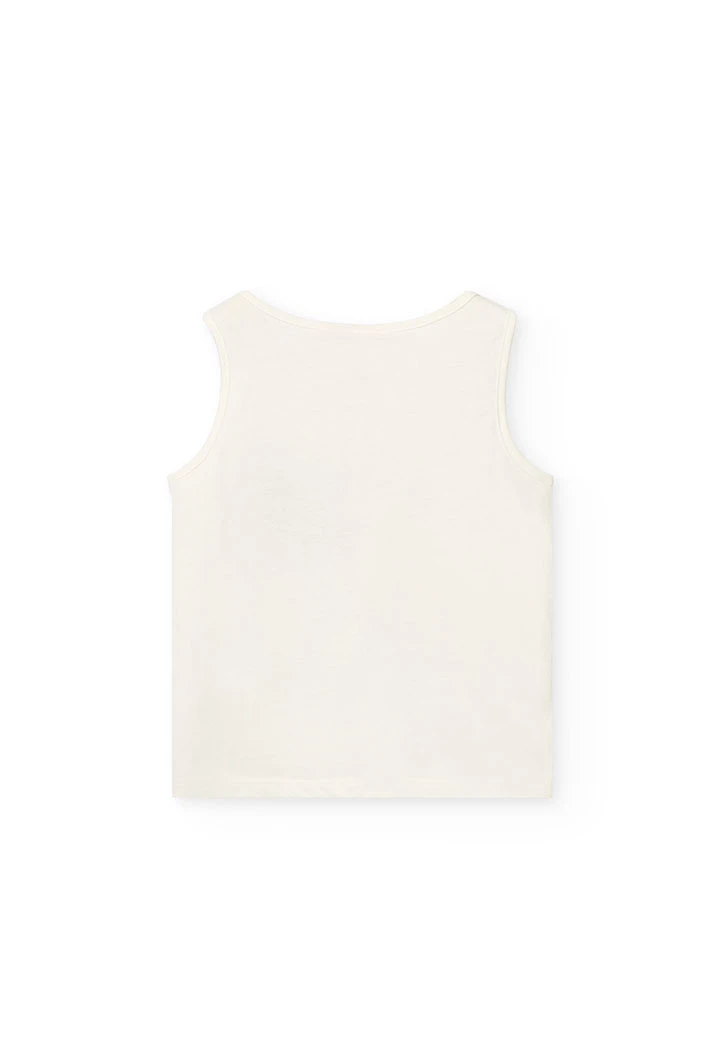 Canotta a maglia per bambina in bianco