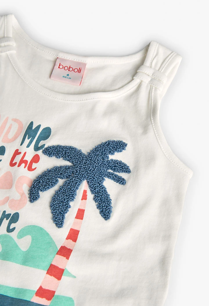 Canotta a maglia per bambina in bianco