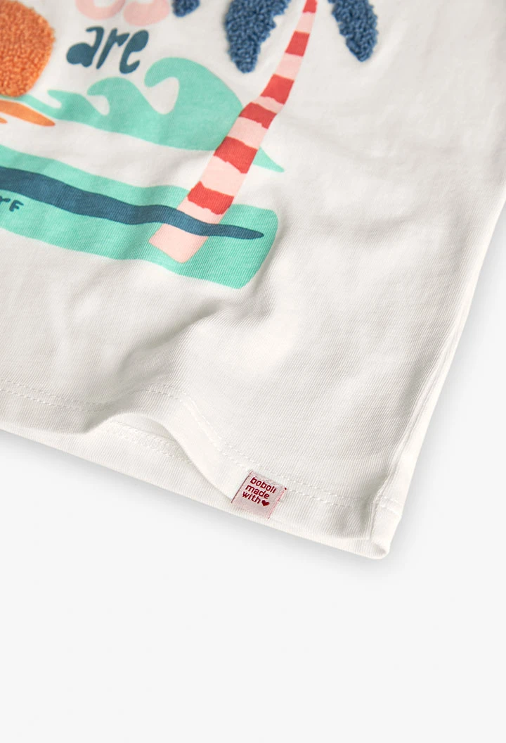 Canotta a maglia per bambina in bianco