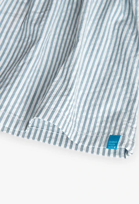 Top de popelín para niña en color rayas azules y blancas