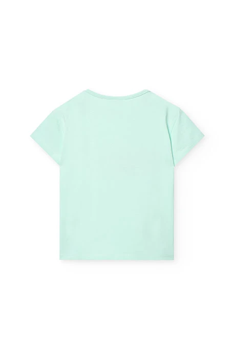 Camiseta de punto para niña en color verde agua