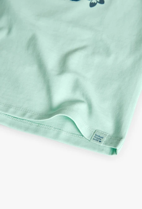 Camiseta de punto para niña en color verde agua