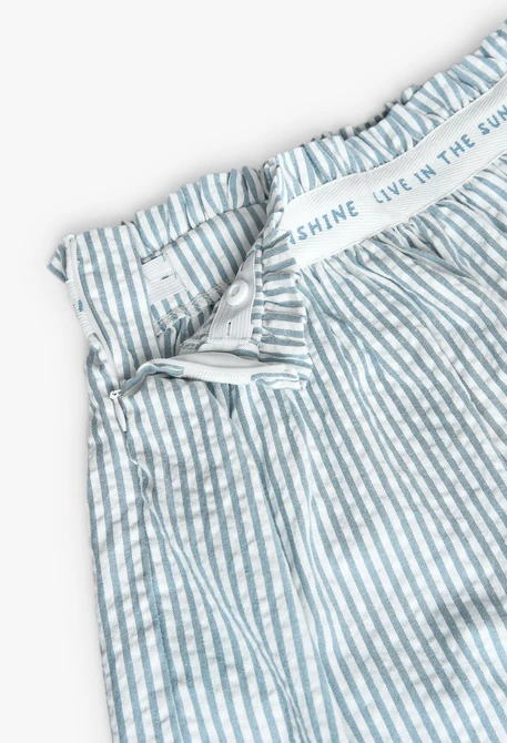 Girl\'s poplin skirt in blue and white stripes
