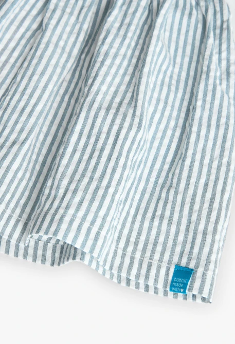 Girl\'s poplin skirt in blue and white stripes