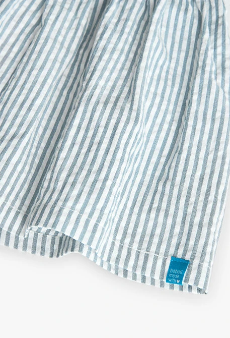 Girl\'s poplin skirt in blue and white stripes