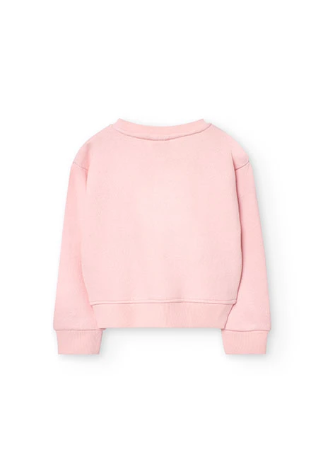 Sudadera de punto para niña en color rosa
