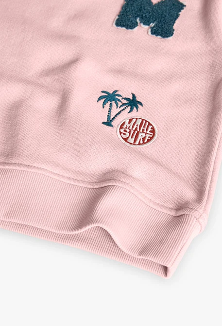 Sudadera de punto para niña en color rosa