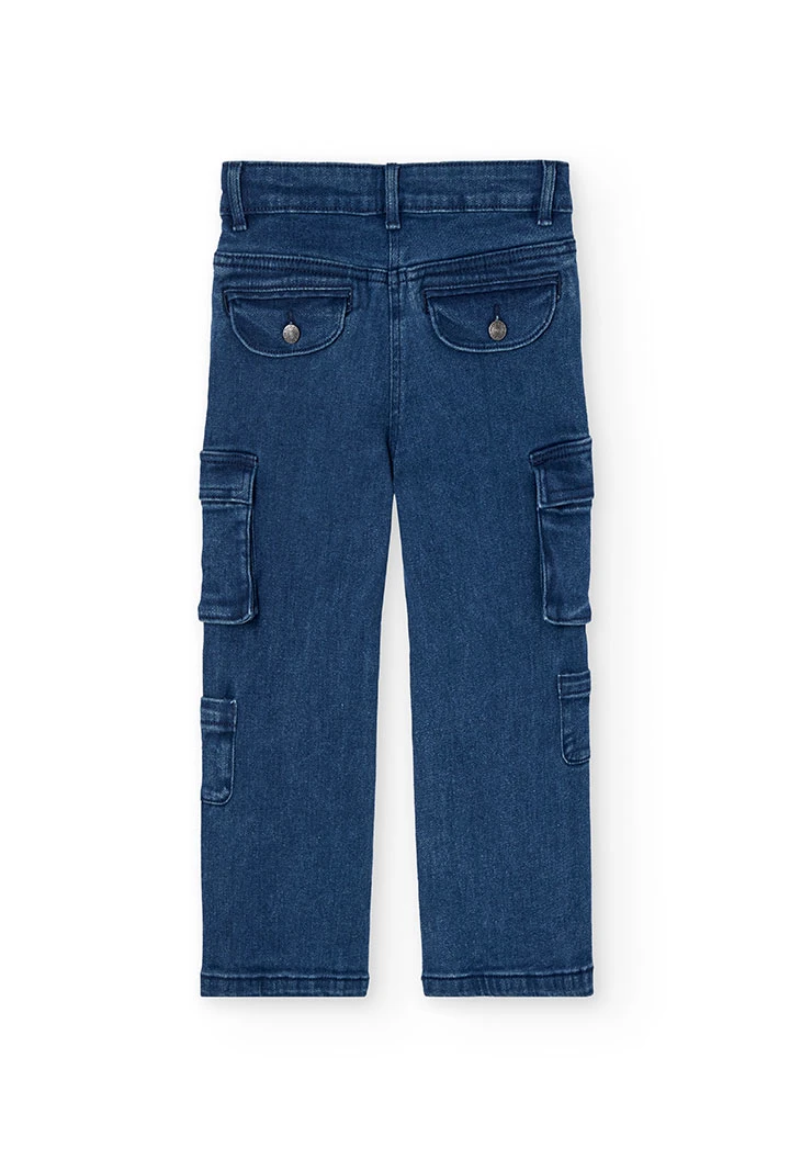 Pantaloni in denim blu navy bambina