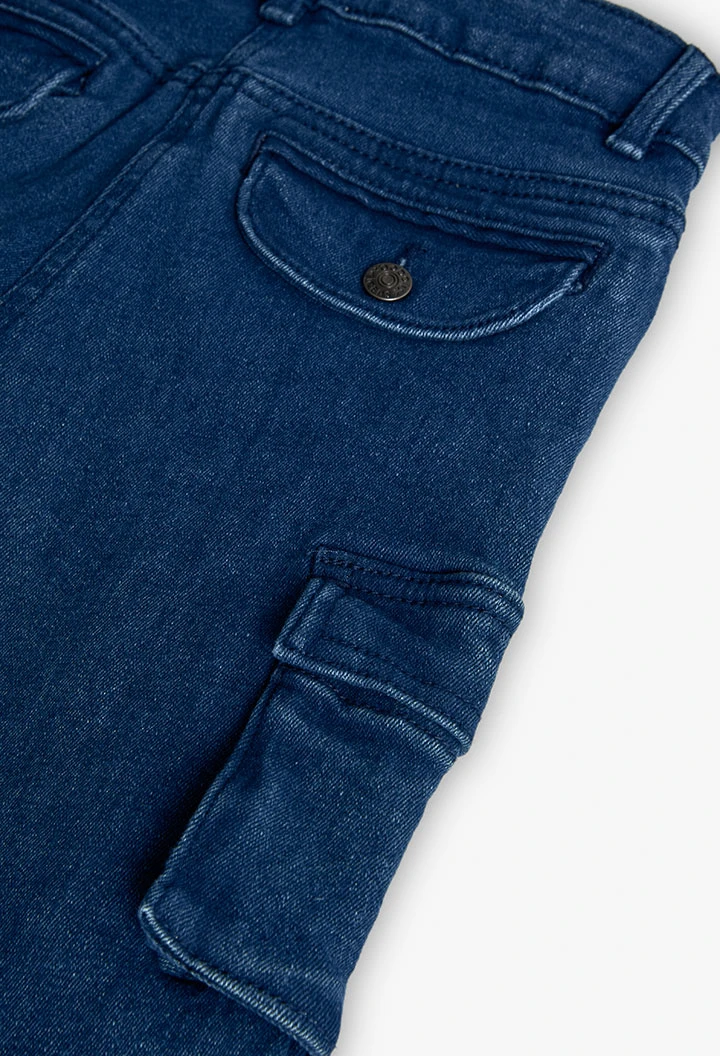 Pantaloni in denim blu navy bambina