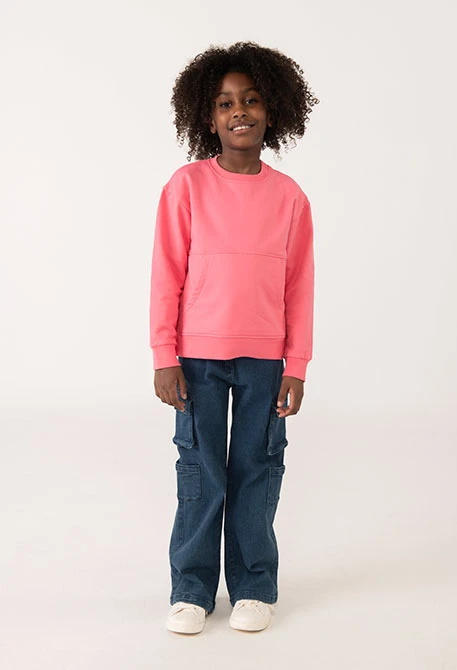 Navy blue denim trousers for girl
