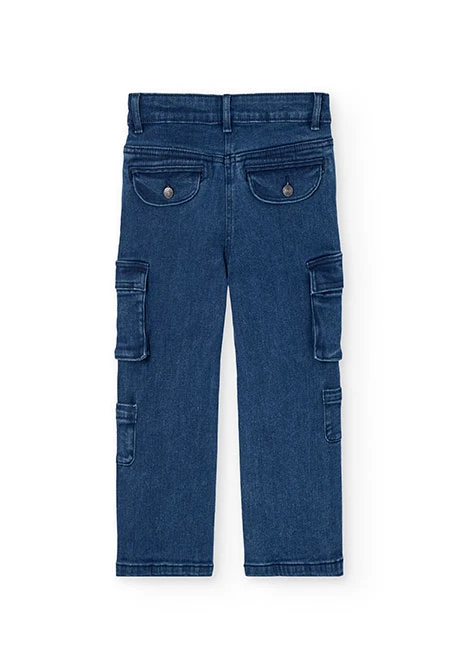 Pantalón denim niña azul marino